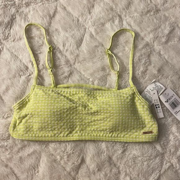 NWT 3 PIECE Roxy Gingham Bikini Set Limeade Green - Picture 10 of 15